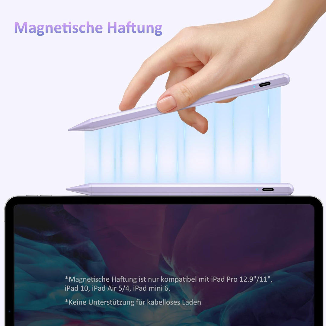 Stylus Stift für Apple iPad 2018-2025, Pencil für iPad A16/10./9/8/7/6, Pro M5/M4/13/12,9/11'', Mini