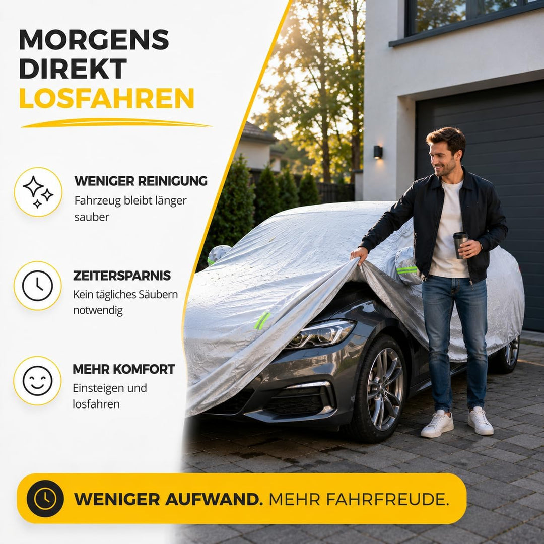 Universale Autoschutzhülle - Autoabdeckung - wasserdichte Autoplane für PKW/KFZ – Car Cover in Silbe
