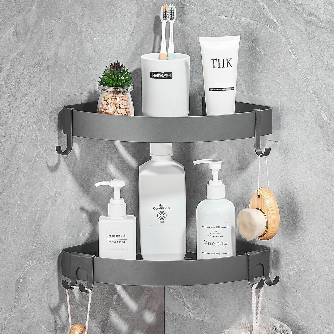 FIISAYL Duschablage Ohne Bohren Duschregal Ecke Badezimmer Organizer Badregal Duschkorb, Dusche eckr