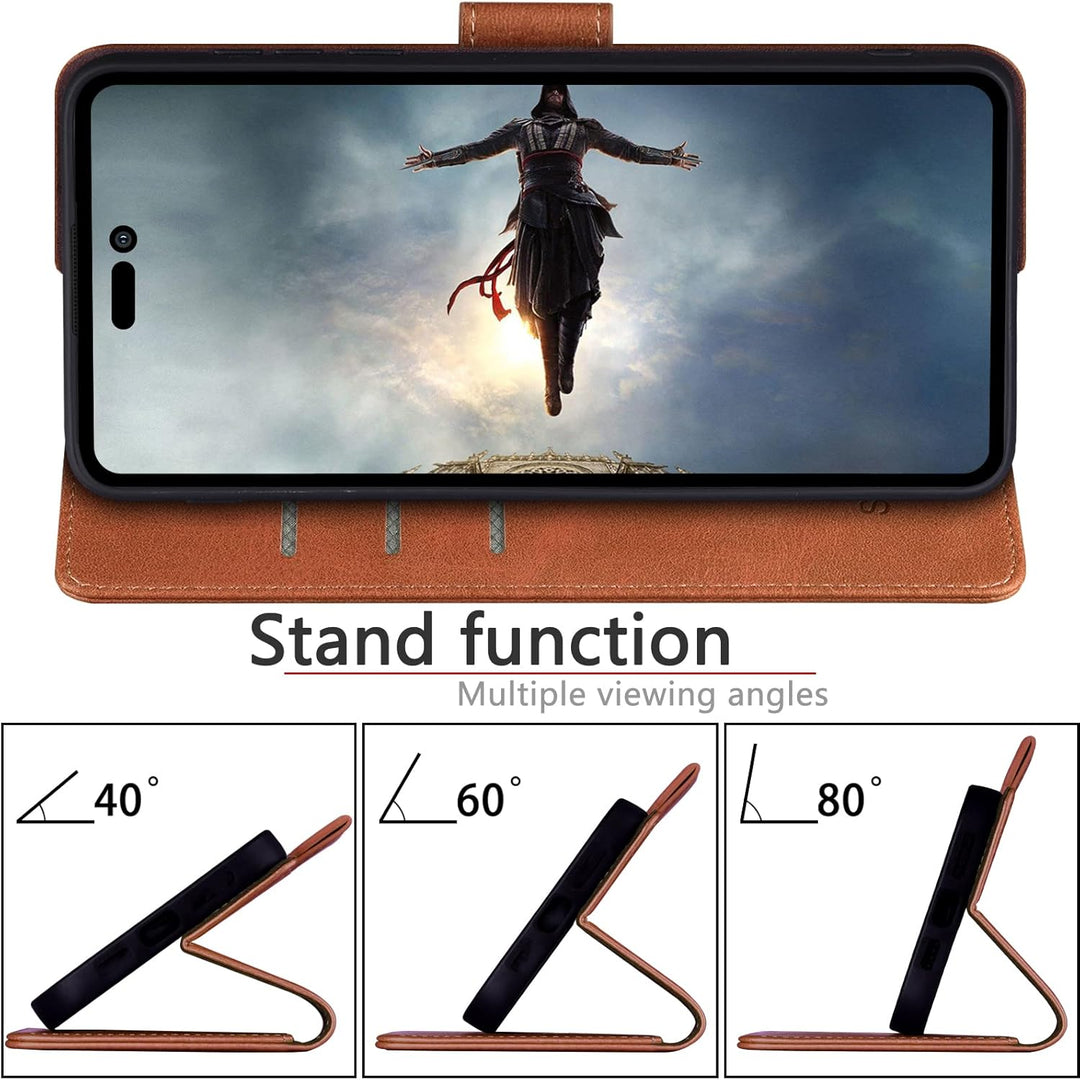 SUANPOT [RFID Schutz für iPhone 14 Pro Max 6.7" Hülle PU Leder Handyhülle Lederhülle Klapphülle Kart