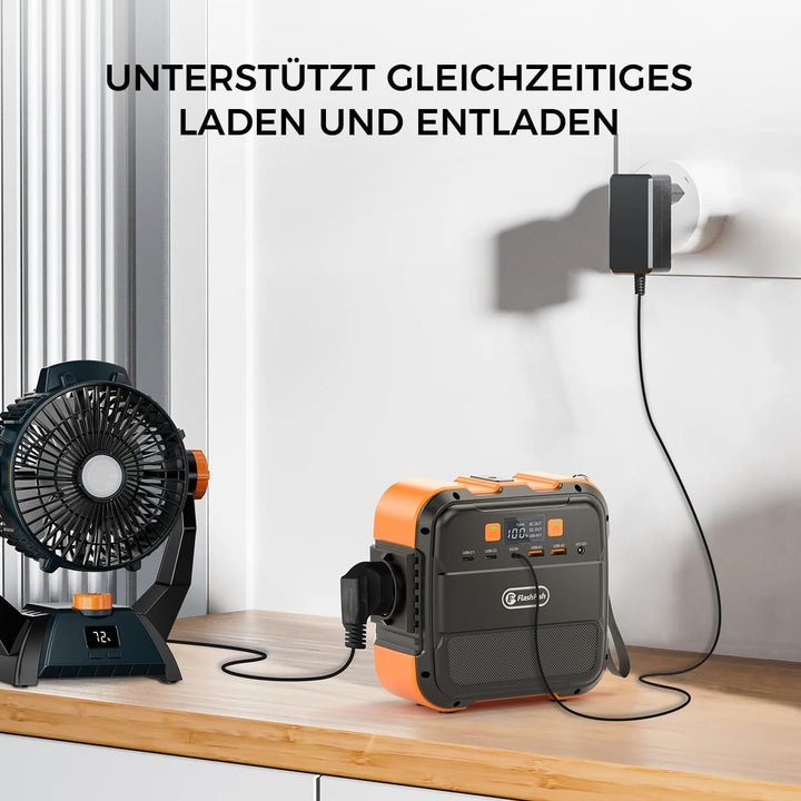 FlashFish Powerstation 98Wh 120W Solargenerator Akku mit 230V AC | Tragbare Solar generator mit Typ-