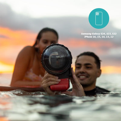 JOBY SeaPal 6" Dome, für SeaPal Wasserdichtes Smartphone Case, 50/50 Über- und Unterwasseraufnahmen,