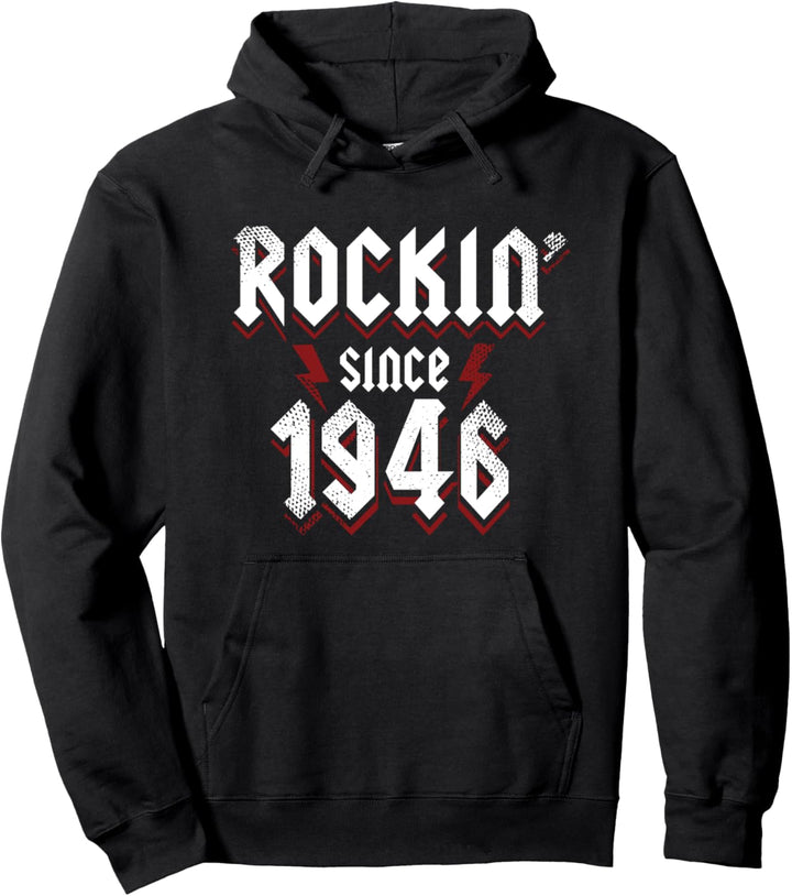 Rockin Since 1946 77 Jahre alte Rockmusik 77. Geburtstag Pullover Hoodie