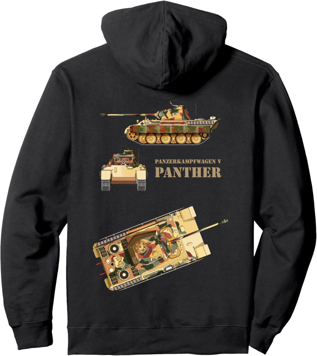 Panzer V Panther Tank WW2 German Panzerkampfwagen 5 Diagram Pullover Hoodie
