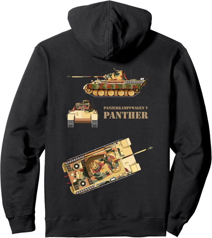 Panzer V Panther Tank WW2 German Panzerkampfwagen 5 Diagram Pullover Hoodie
