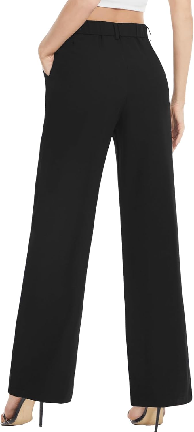 Tapata Damen Hose Weites Bein Lang Mit Taschen Loose Fit Vintage Baggy Freizeit Button Down Reissver