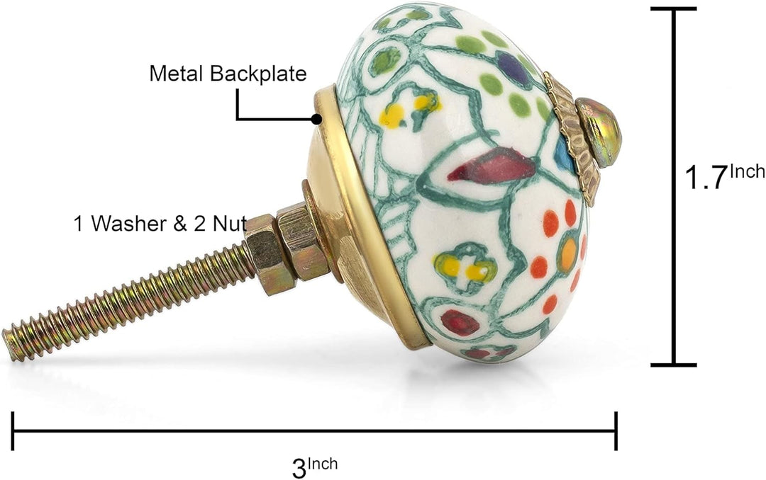 Craft Trade Sortiert Türschrankknopf Boho Antik Keramik-Türknöpfe Kommode Schublade Zieht Hardware K