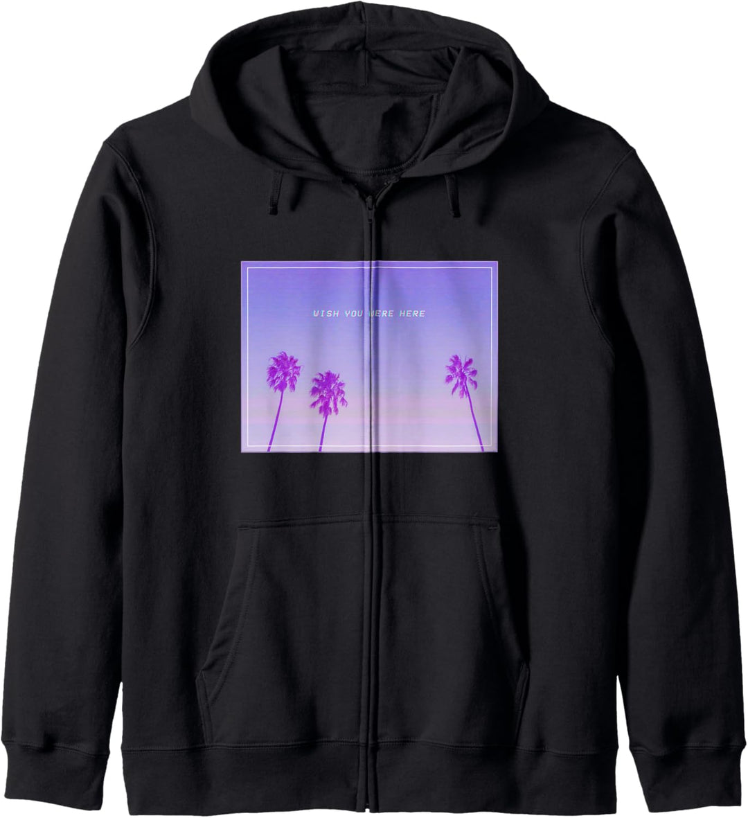 Vaporwave-Ästhetik Pastellfarbene Palmen Japanische Lofi Kapuzenjacke