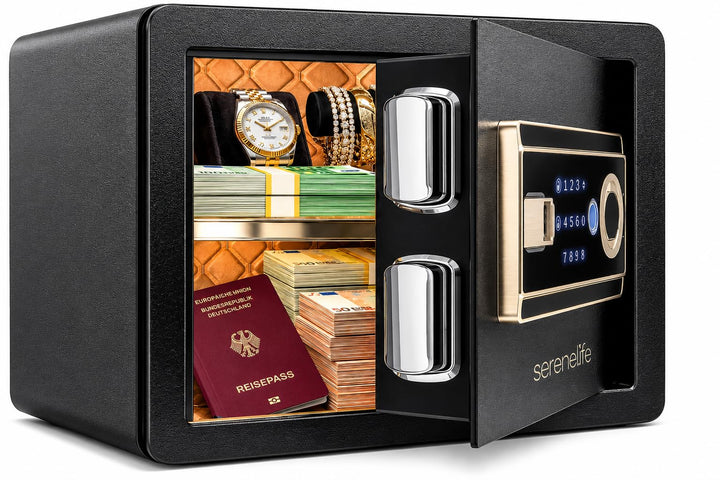 SereneLife 18L Tresor, Safe Für Zuhause Feuerfest &amp; Wasserdicht, Digitaler Heimtresor mit Zugriff pe