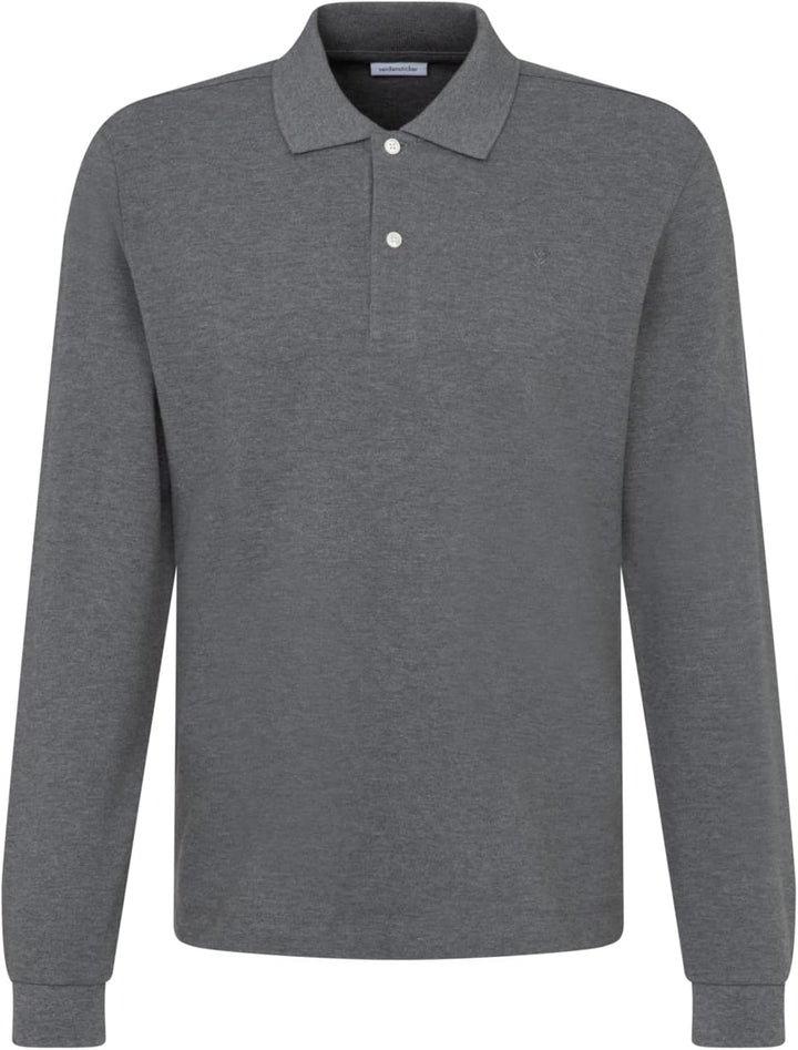 Seidensticker Herren Slim Fit Poloshirt Langarm Polo Shirt M Grau, M Grau