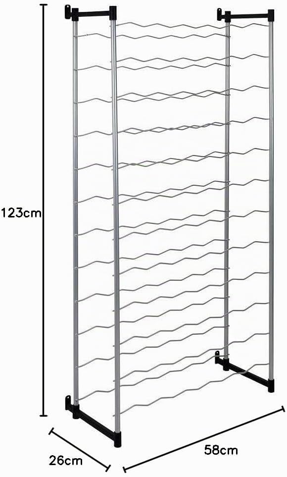 Metaltex 383772099 Flaschenregal für 72 Flaschen 58 x 26 x 123 cm Bardolino, Für 72 Flaschen