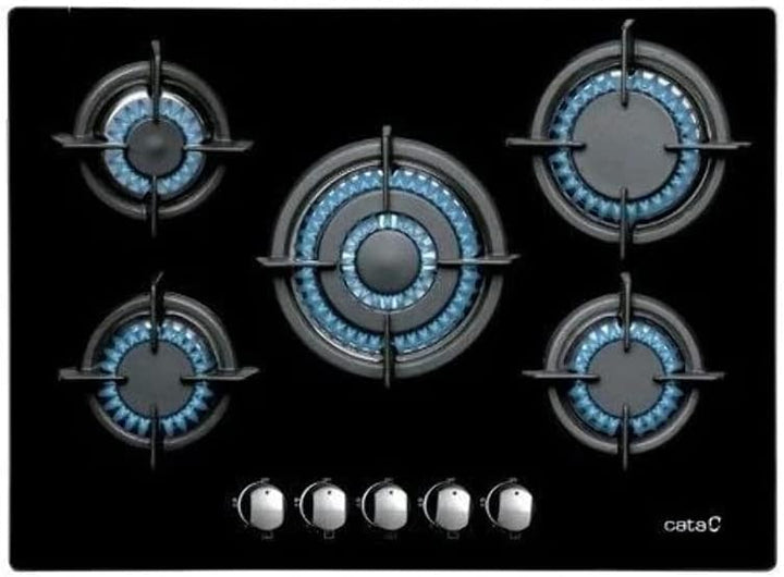 CATA L 7005 CI Gaskochfeld, Kristall, Schwarz, 51 x 70 x 5,5 cm, 20000