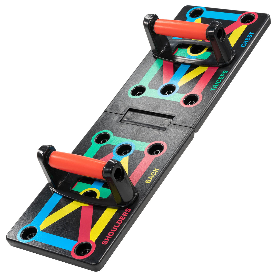 MAXXIVA Push up Board 12 in 1 faltbar Fitness Workout farbcodiert Liegestütze Hometraining Sportgerä