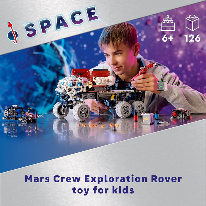 LEGO Technic 42180 Mars Crew Exploration Rover Bauset, Weltraumgeschenk für Jungen und Mädchen, Wiss