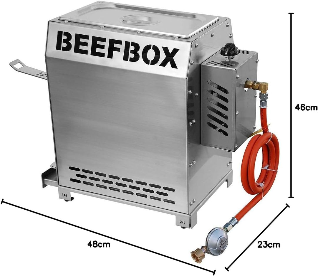 BEEFBOX PRO 2.0 | Elektro-Zündung | 850 Grad Oberhitze Grill | komplett Edelstahl | leicht zu reinig