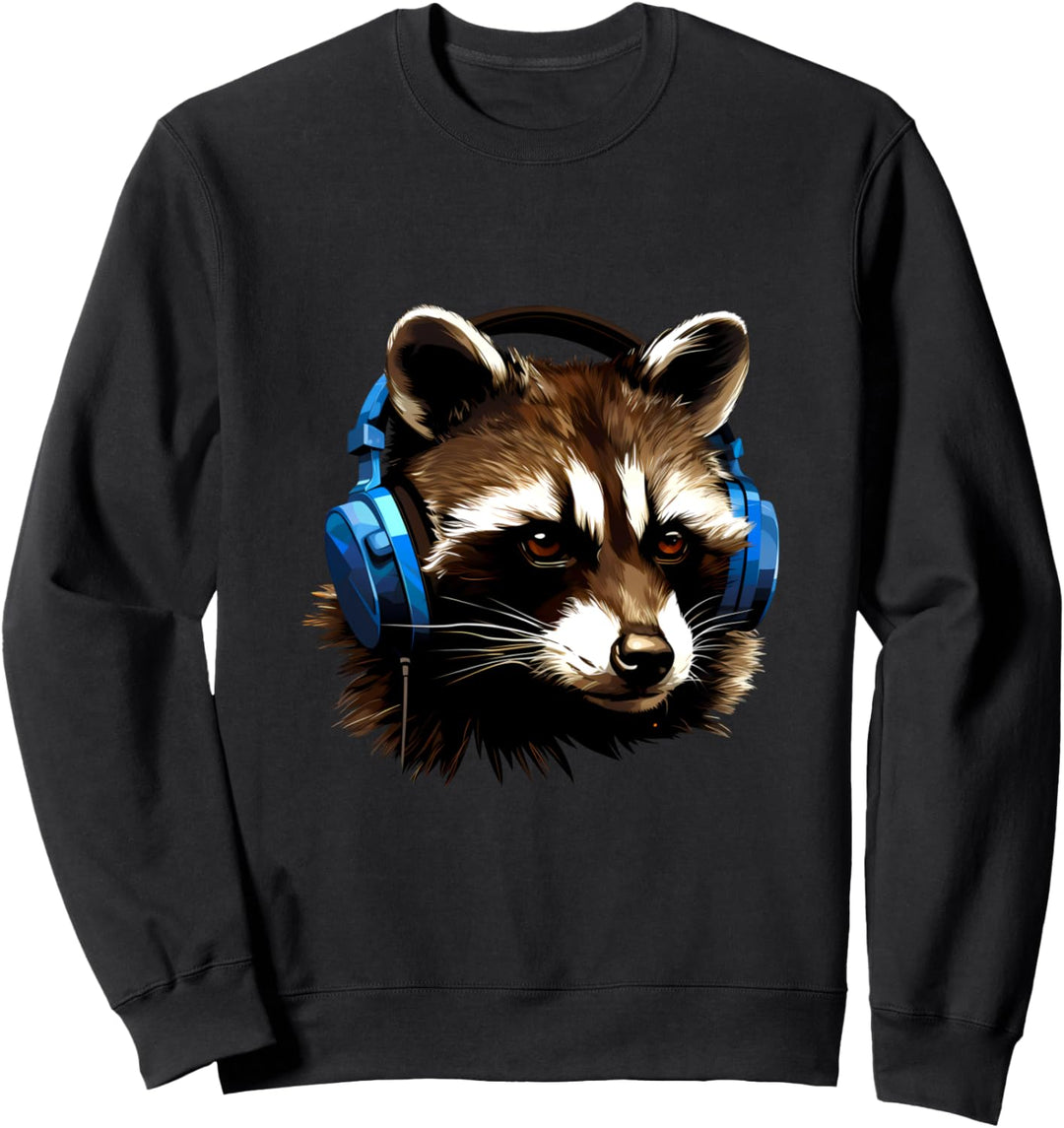 Racoon Kopfhörer Sweatshirt