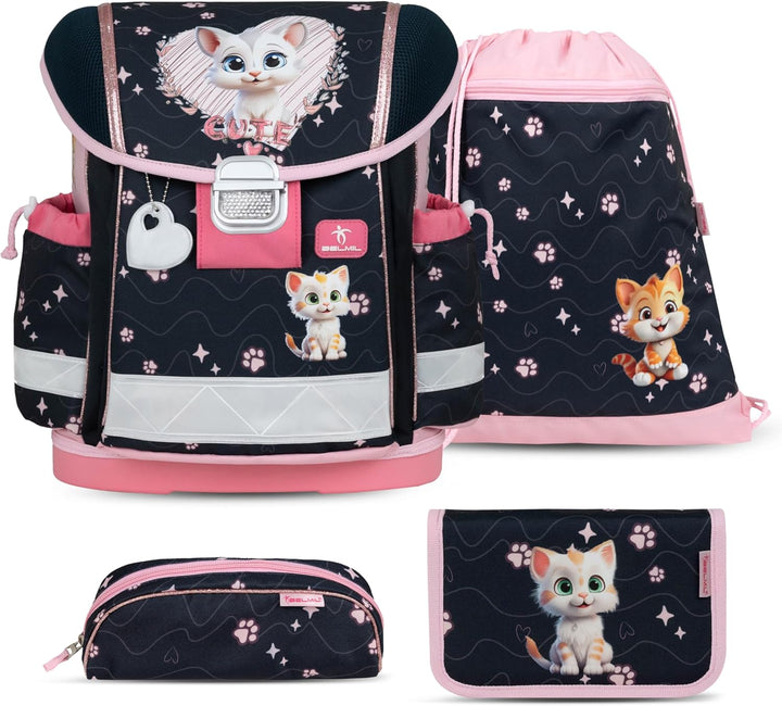 Belmil Classy Schulranzen Set 4 - teilig (403-13/AG/S) Cute Kitten 2