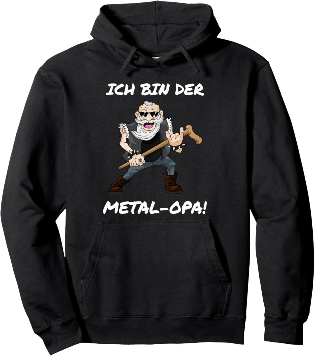 Ich bin der Metalopa Heavy Metal Grossvater Rocker Opa Pullover Hoodie