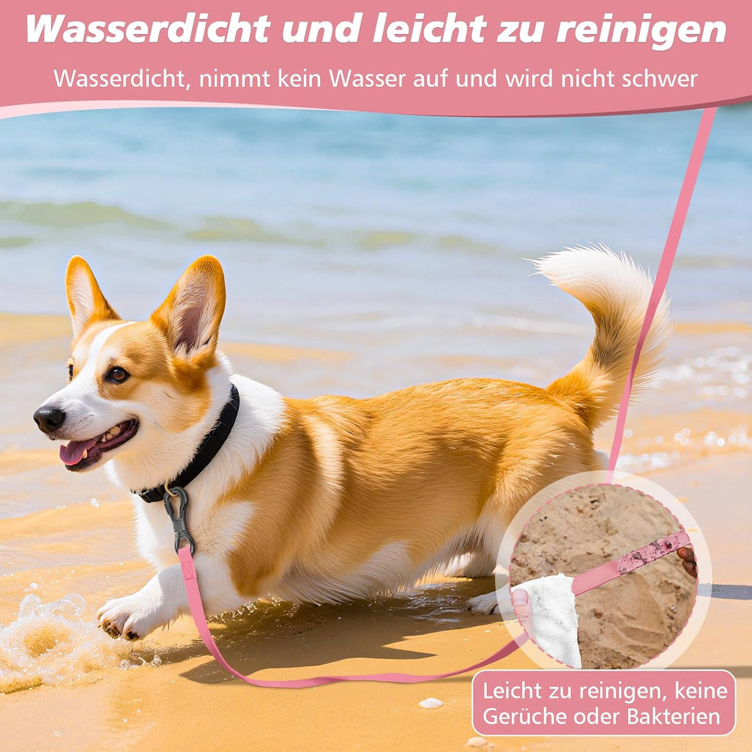 X XBEN Wasserdicht Schleppleine für Hunde, 8M Gummierte Schleppleine mit Abschliessbarer Karabine, H