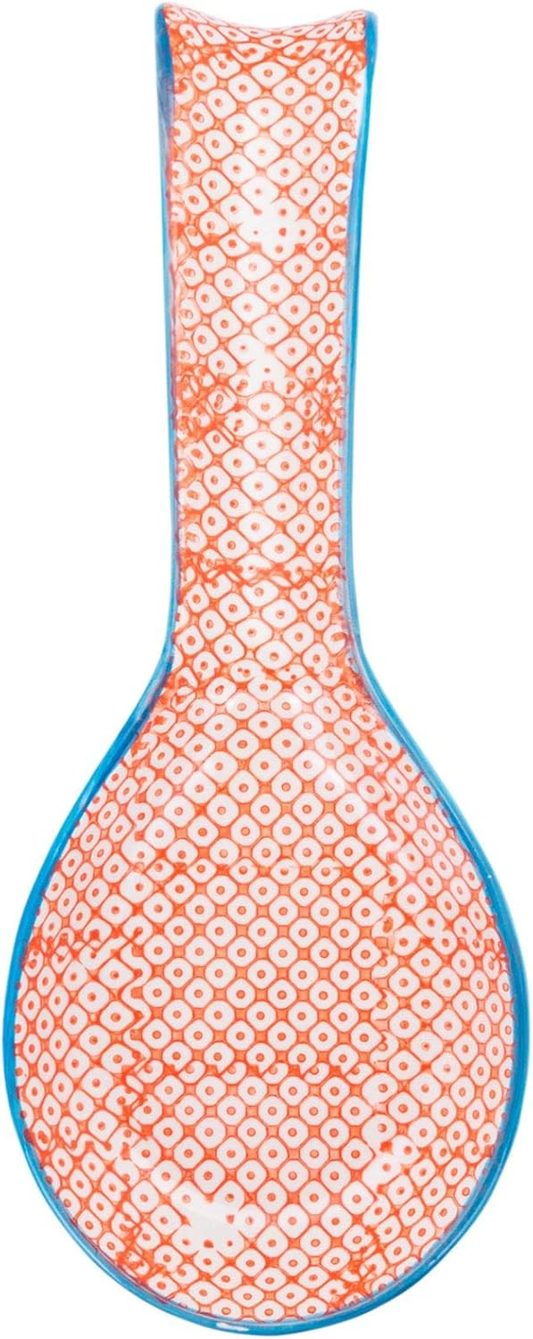 Nicola Spring Handbedruckte Küchenlöffelablagen - 26,5 cm - 2er-Pack - Marineblau, dekoratives Stein