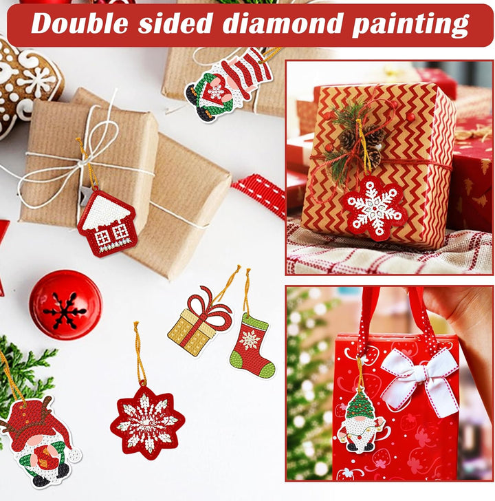 LYLIDIA Diamond Painting Weihnachts Anhänger DIY Kit 30 Stück Doppelseitig Diamont Painting Weihnach