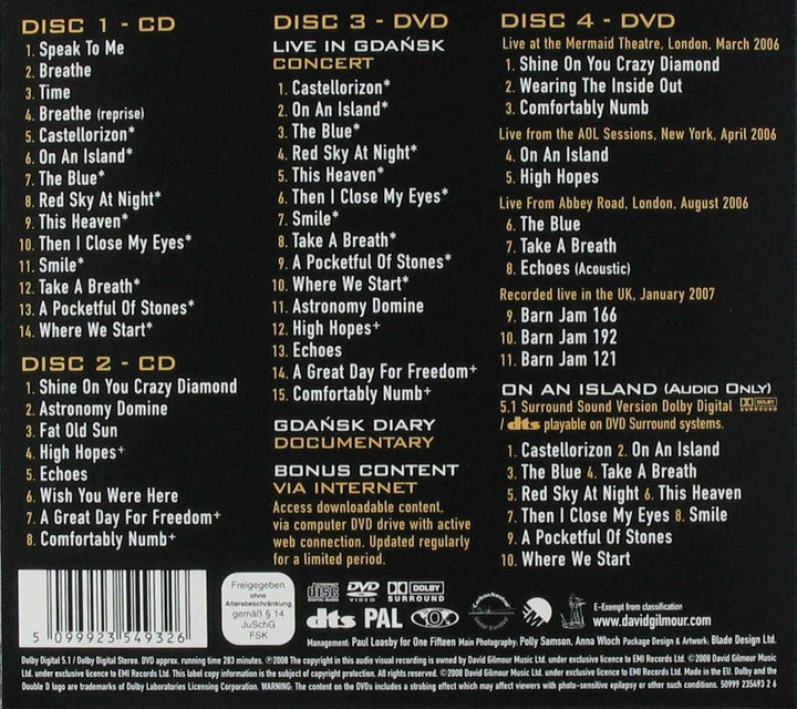 Live in Gdansk [+2 Bonus Dvd], Audio-CD