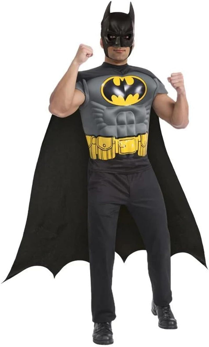 Batman Kostüm mit Muskeln Maske und Umhang