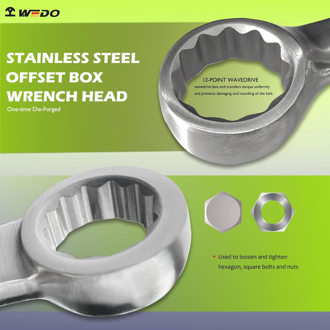 WEDO Edelstahl Schlag-Ringschlüssel,SW 22mm,Länge 155mm,Ringschlüssel,Ringschraubenschlüssel,Schraub