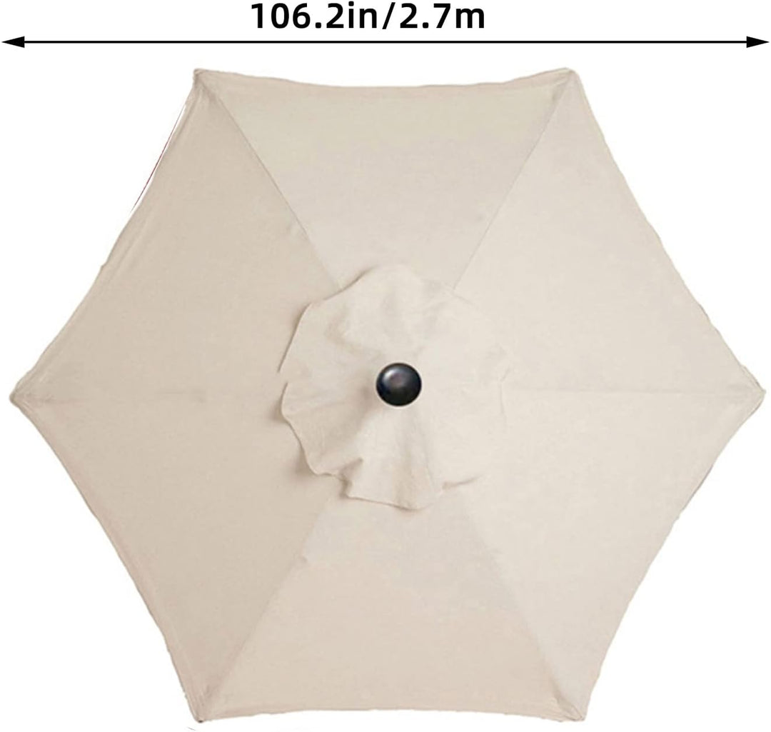 Sonnenschirm Ersatz 2.7m/3m,Sonnenschirm Stoffbezug 6 oder 8 Rippen,Baldachin Abdeckung Outdoor Mark