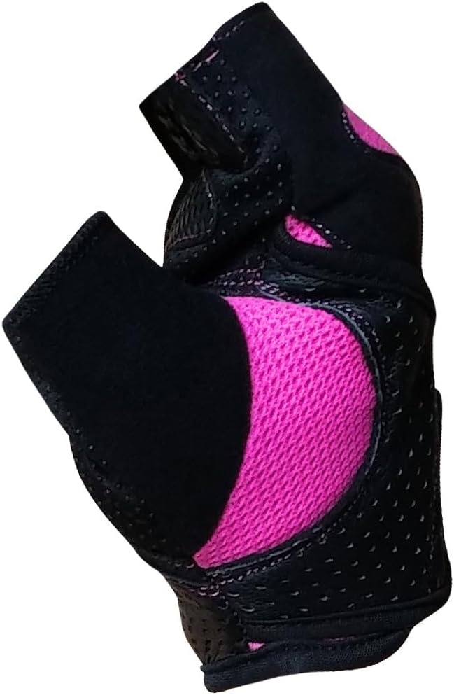 Meister Damen Fit Grip Gewichtheber-Handschuhe mit waschbarem Amara-Leder schwarz / rosa S, schwarz