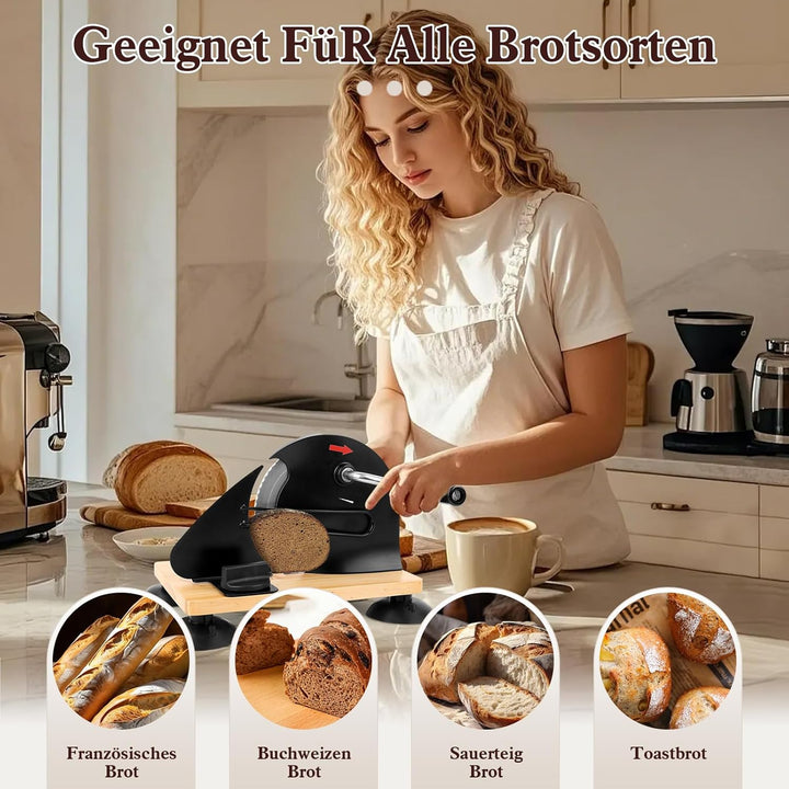 Brotschneidemaschine,Brotschneidemaschine Manuell,Edelstahl 304, Allesschneider Mit Skala,Einstellba