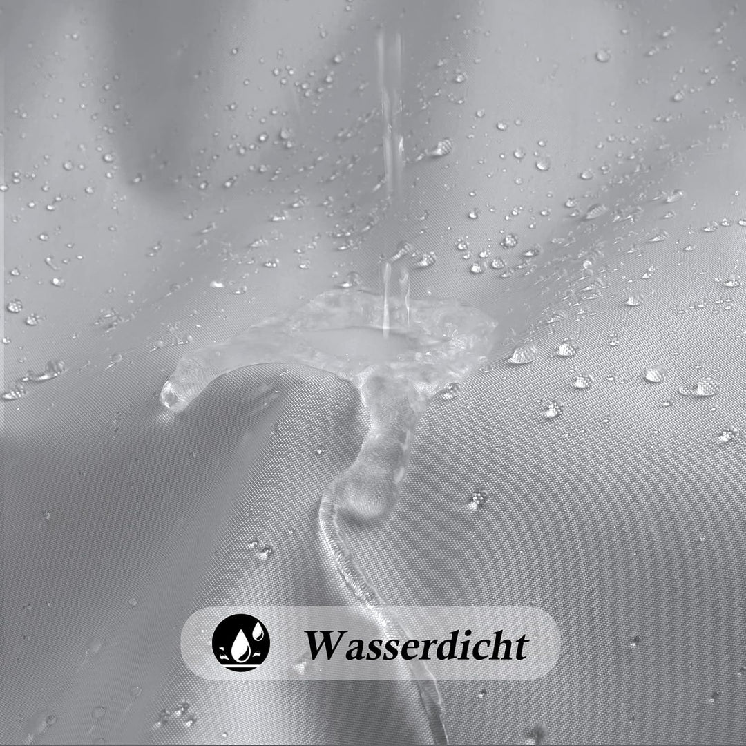 EurCross Duschvorhang Überlänge 200x240 Grau Textile Polyester Badvorhang, Wasserdicht und Trocknet