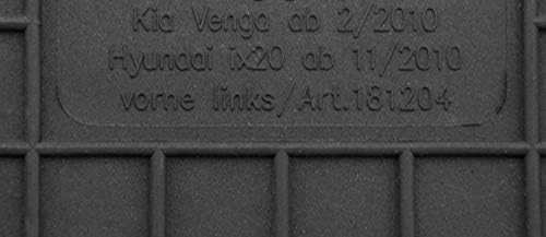 Fussmatten Vorne, Hinten + Tunnel Matte 5er Set für Kia Venga 2010-2019 Gummi Gumimatten Vorne, Hint