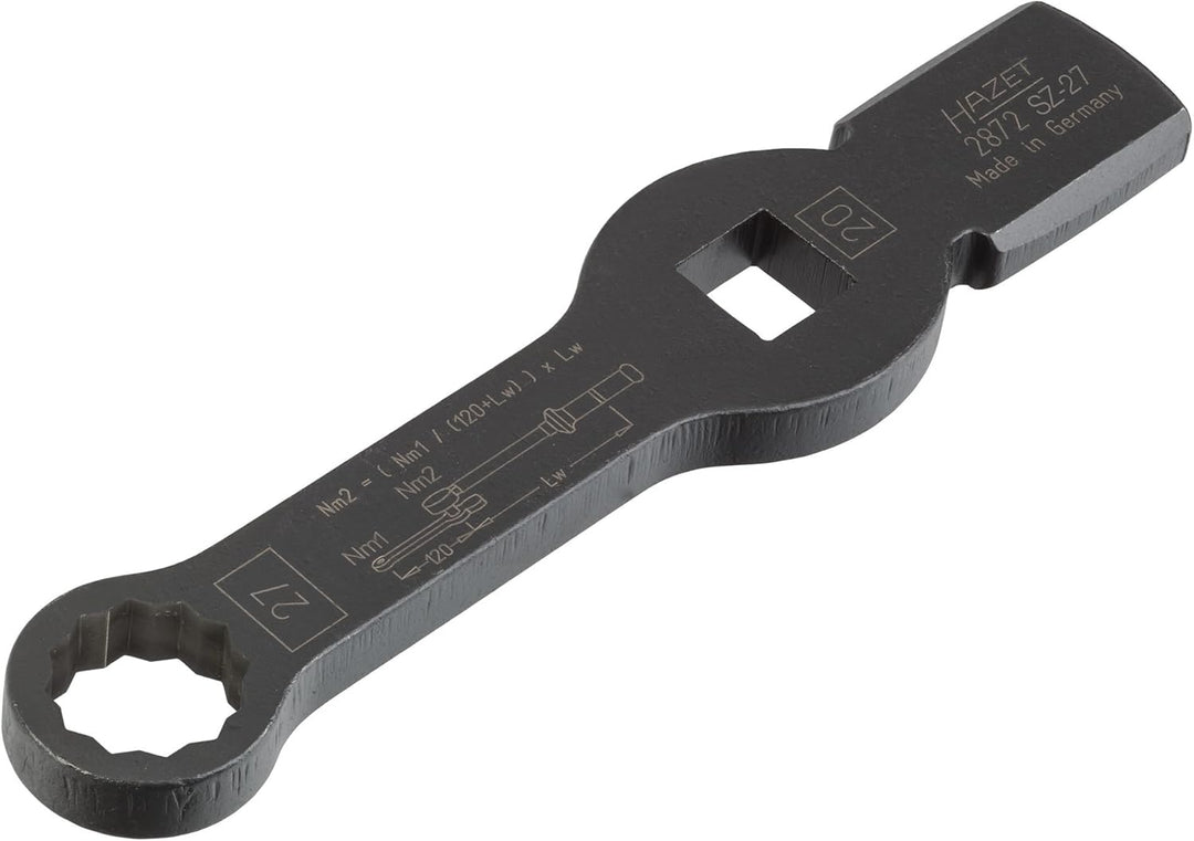 Hazet Schlag-Ringschlüssel (2 Schlagflächen, Vierkant 20 mm (3/4 Zoll), Aussen-Doppel-Sechskant Prof