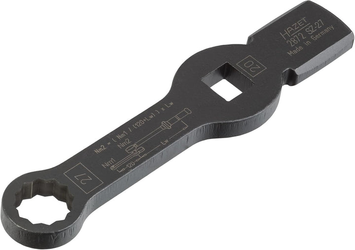 Hazet Schlag-Ringschlüssel (2 Schlagflächen, Vierkant 20 mm (3/4 Zoll), Aussen-Doppel-Sechskant Prof