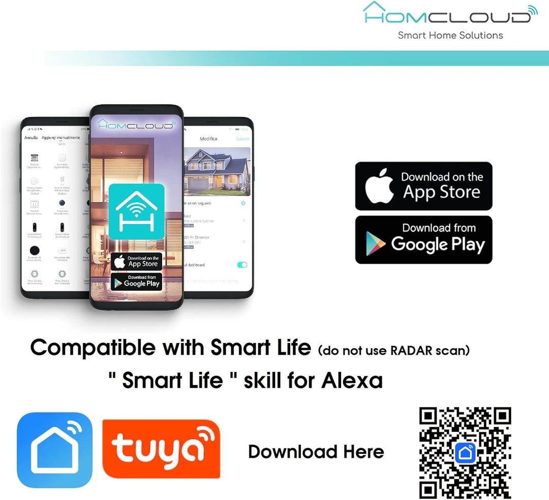 Homcloud CTW Digital Chronothermostat Smart Wi-Fi für Gas- und Wasserboiler, Wand- oder Standmontage