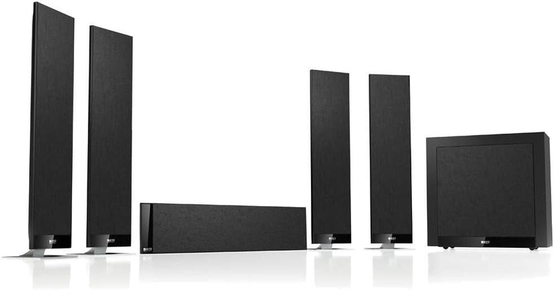 KEF T305 Ultraflaches 5.1 Heimkinosystem mit preisgekrönten Klang Schwarz