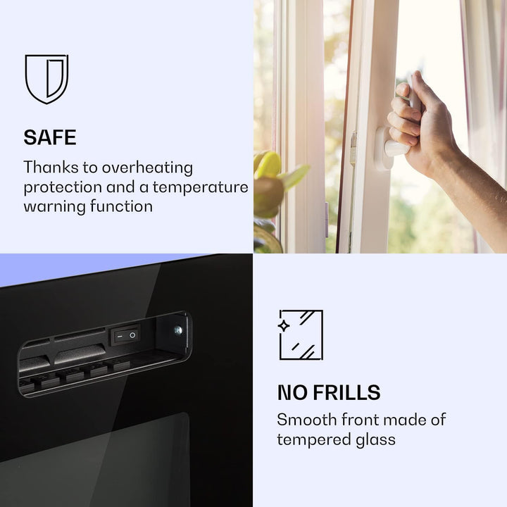 Klarstein Elektrokamin, Elektro Heizungen für Wohnzimmer & Innenräume, Elektrischer Kamin mit LED Fl