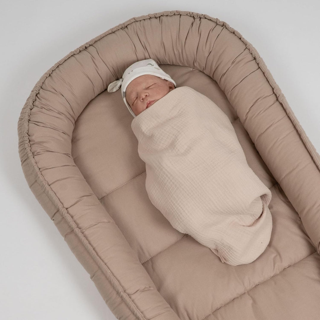PaLulli 120x60 cm Babynest Babynestchen XXL Babykokon 2seitig 100% Baumwolle Kissen Nestchen für Bab