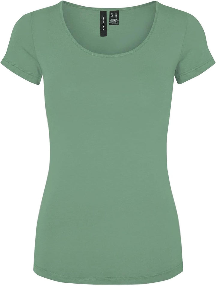 VERO MODA Damen Vmmaxi My Ss Soft U-Neck Noos T-Shirt, XS 3er Pack (Granite Green, Lightest Sky, Cit