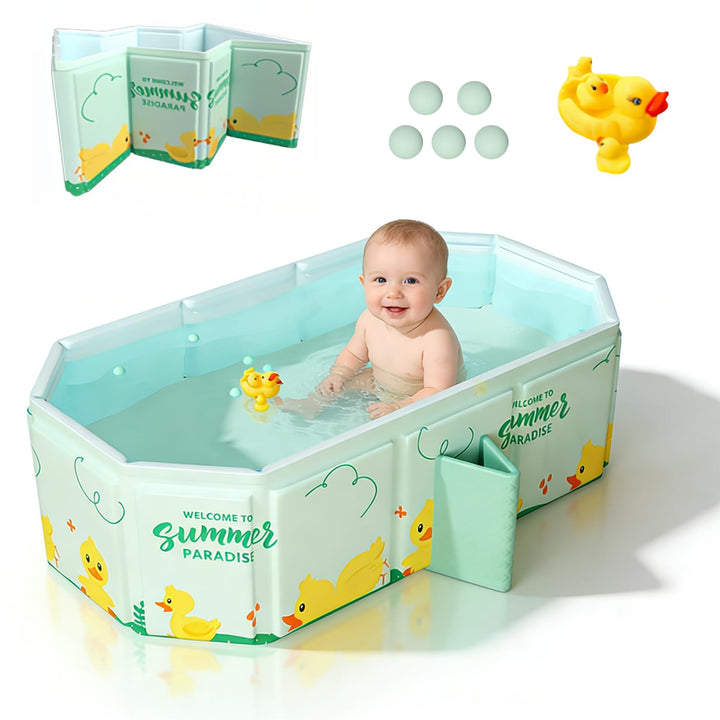 Faltbare Badewanne für Kinder & Babys von 0–6 Jahren,Babybadewanne für Bad & Dusche mit Doppelte Abf