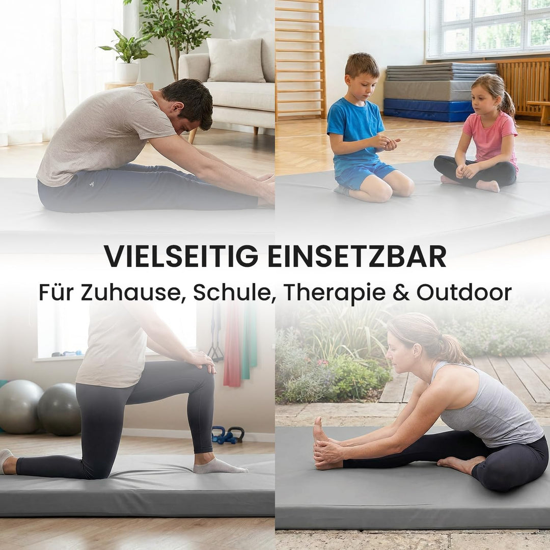 Jeflex - Weichbodenmatte &amp; Turnmatte 150 x 100 x 8 cm MADE IN GERMANY/Gymnastikmatte tragbar/platzsp