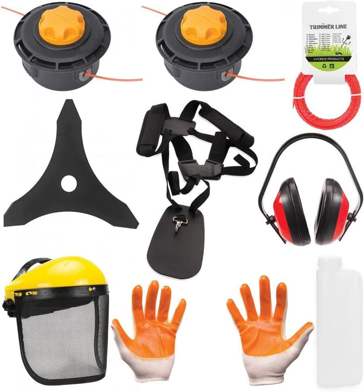 Rasentrimmer Benzin Motorsense 52ccm Freischneider 6 PS Trimmer Set Zubehör