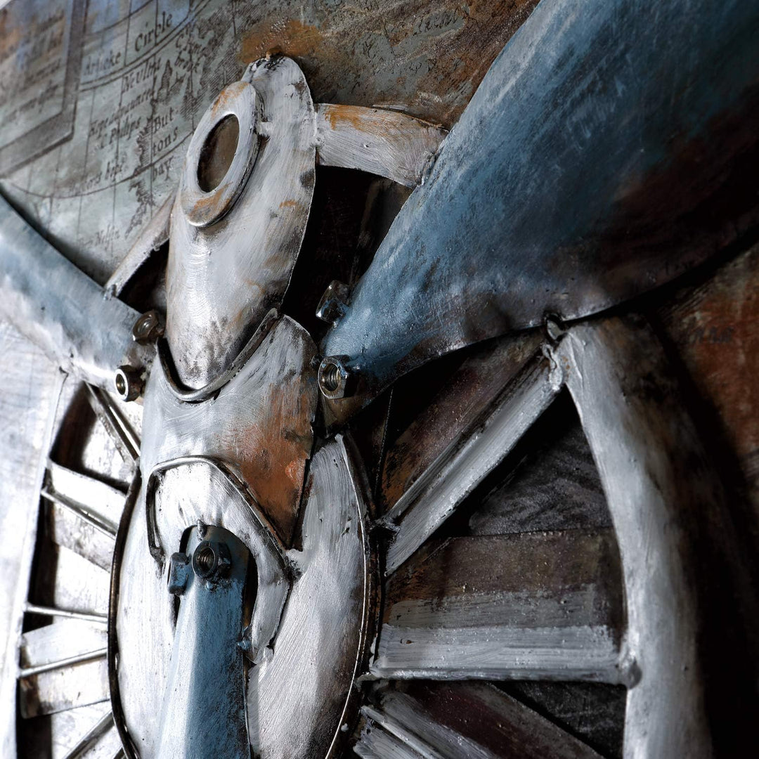 Metallbild Propeller handgefertigt 3D-Bild Relief Kunst Bild Metall 112x75cm