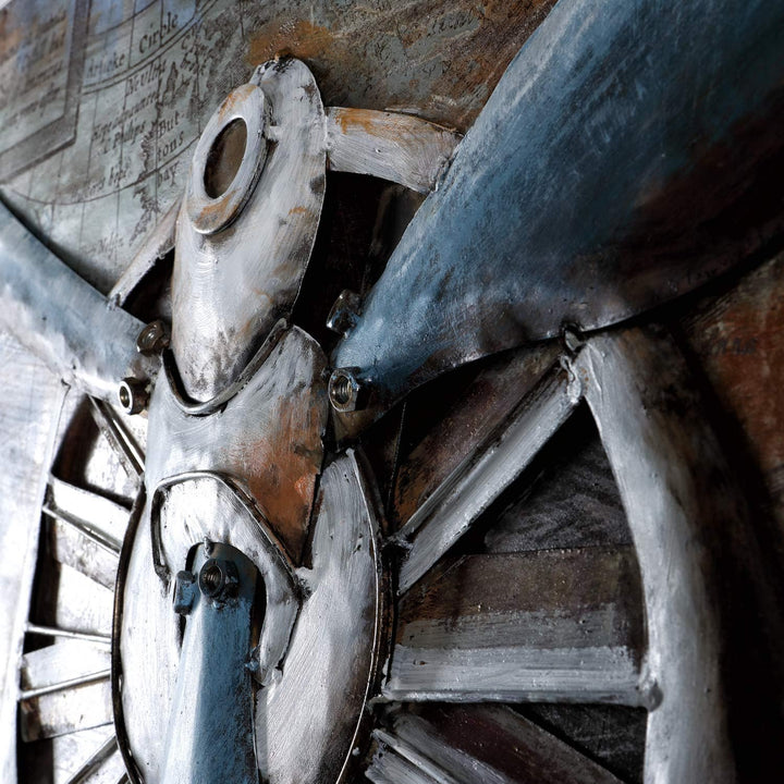 Metallbild Propeller handgefertigt 3D-Bild Relief Kunst Bild Metall 112x75cm