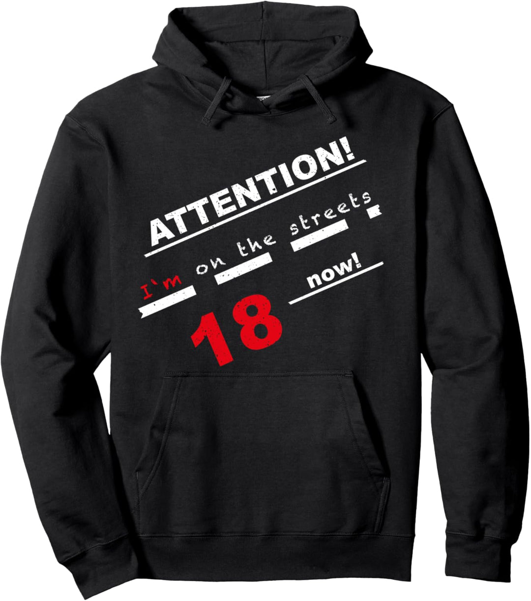 18 Jahre Volljährig Geburtstagsgeschenk Führerschein Strasse Pullover Hoodie