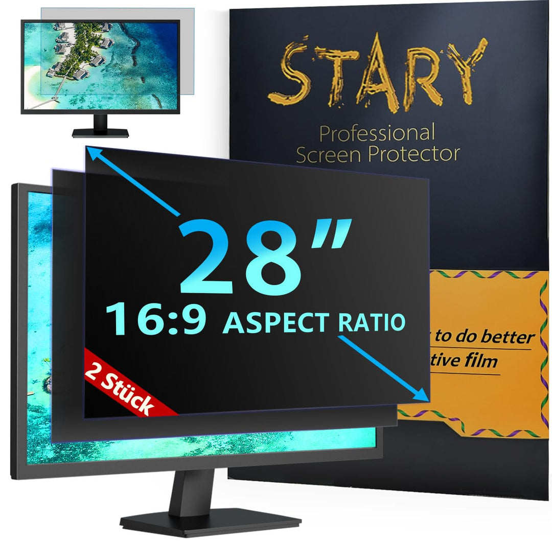 STARY 2 Stück 71,1 cm Computer Blickschutzfilter für 16:9 Breitbild-Monitor Computer Bildschirm Sich