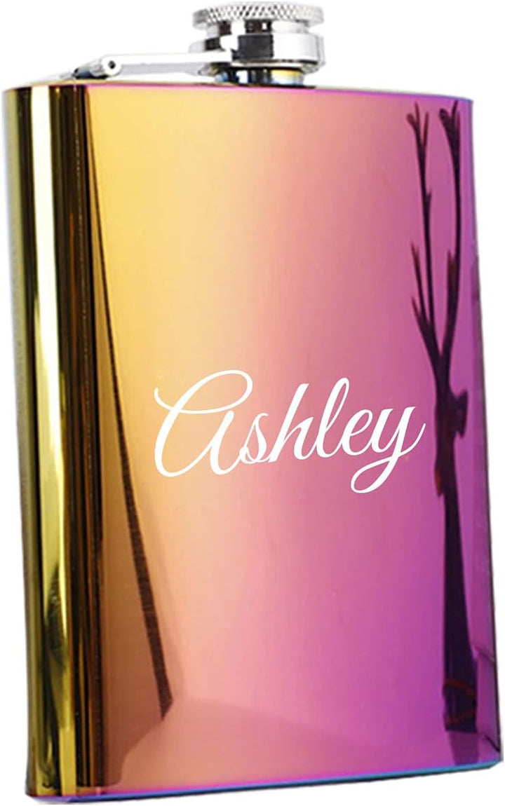 Personalisierter Flachmann für Frauen, 227 ml, Edelstahl, graviert, für Brautjungfer, individuelle F
