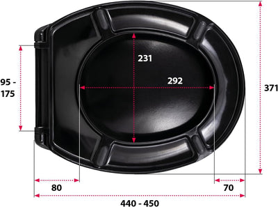 'aquaSu® Basic, WC-Sitz in Schwarz, Duroplast Toilettendeckel mit Absenkautomatik, Belastbar bis 200