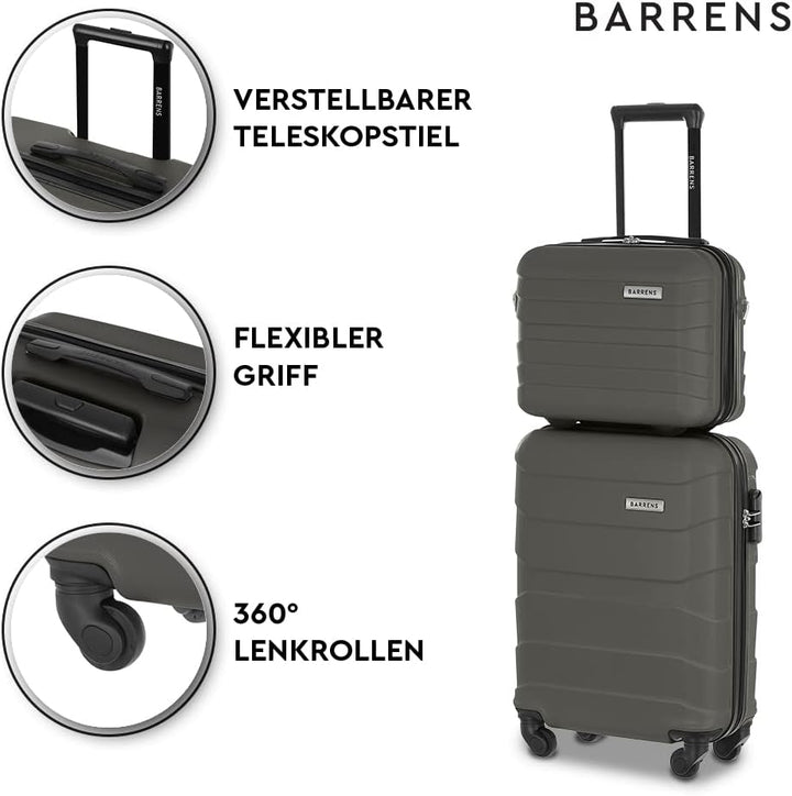 BARRENS Kabinenkoffer + Reisekosmetikkoffer Set | Handgepäck | Kabinenkoffer 55x40x20cm 34l | Kosmet